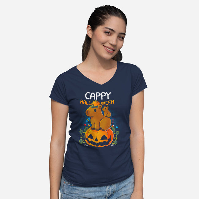 Cappy Halloween-Womens-V-Neck-Tee-Vallina84