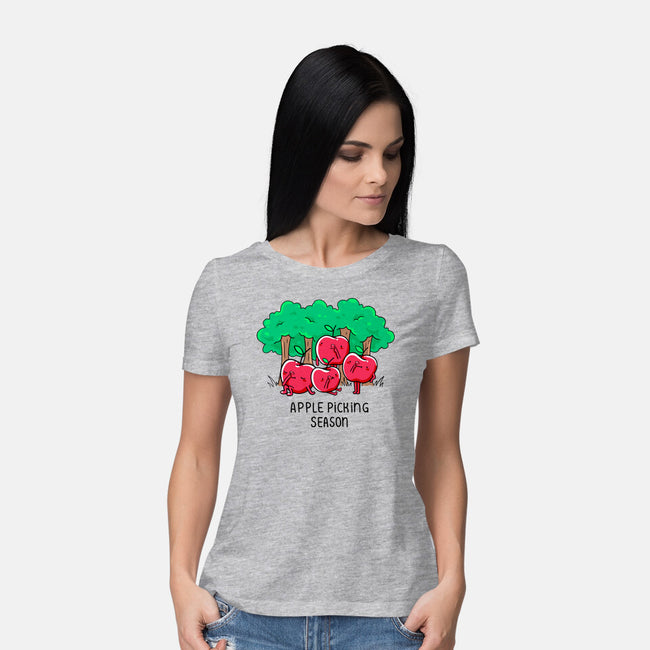 Apple Picking-Womens-Basic-Tee-Made With Awesome