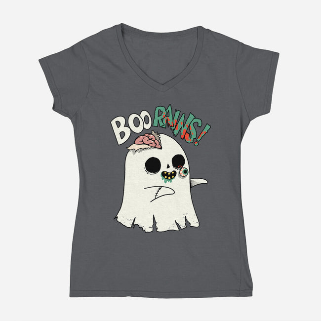 Boo-rains-Womens-V-Neck-Tee-Made With Awesome