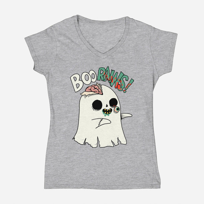 Boo-rains-Womens-V-Neck-Tee-Made With Awesome