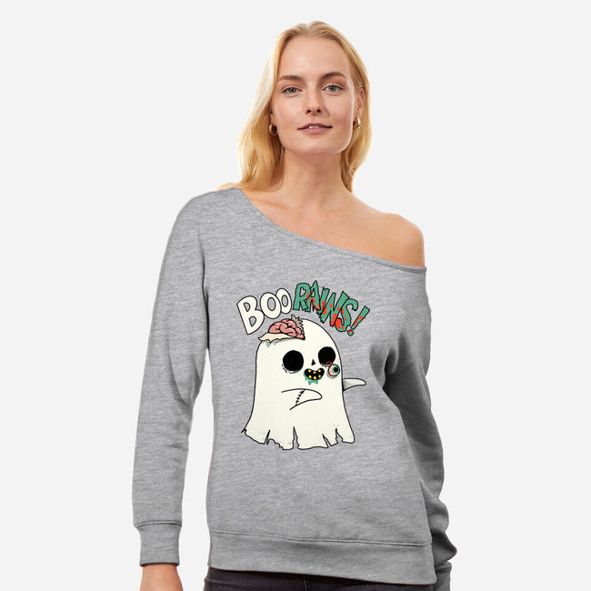 Boo-rains-Womens-Off Shoulder-Sweatshirt-Made With Awesome