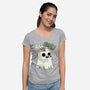 Boo-rains-Womens-V-Neck-Tee-Made With Awesome