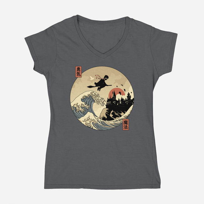 The Great Wizard-Womens-V-Neck-Tee-retrodivision