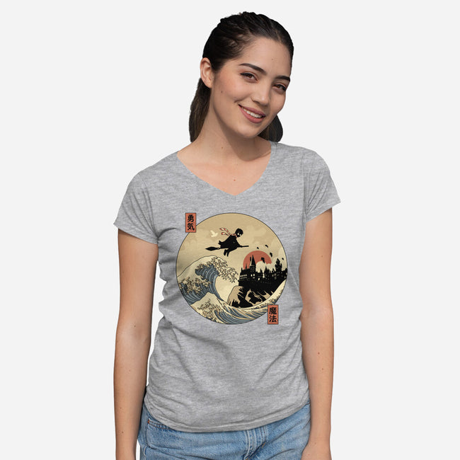 The Great Wizard-Womens-V-Neck-Tee-retrodivision