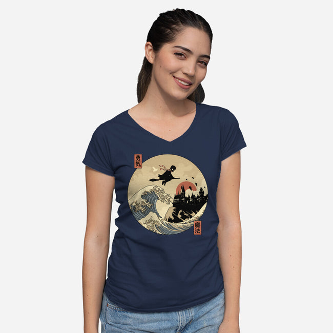 The Great Wizard-Womens-V-Neck-Tee-retrodivision