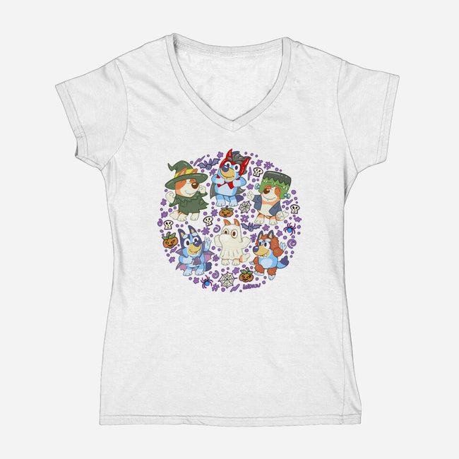 Halloweentime Dogs-Womens-V-Neck-Tee-Andriu