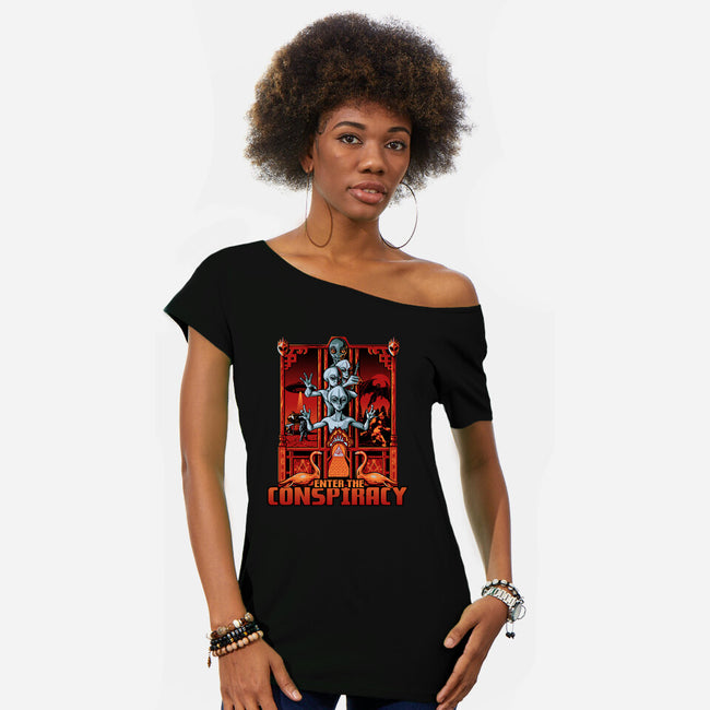 Enter The Conspiracy-Womens-Off Shoulder-Tee-daobiwan