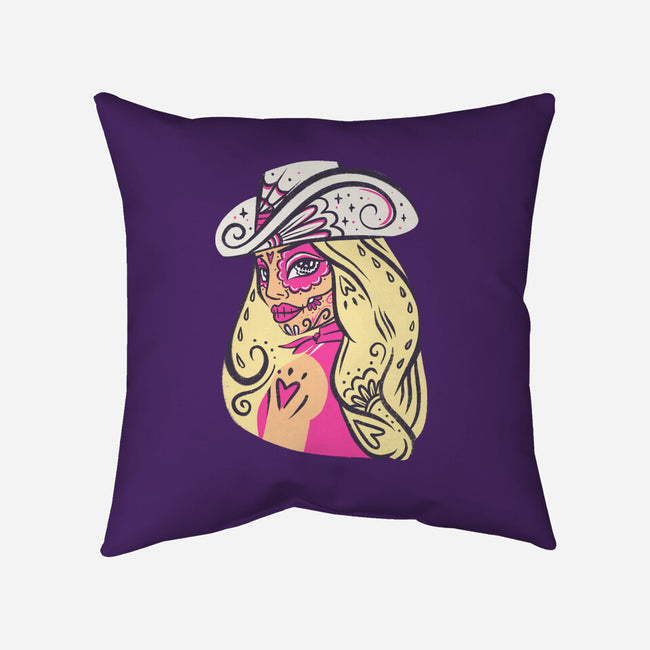 Calavera Barbie-None-Removable Cover w Insert-Throw Pillow-Aarons Art Room