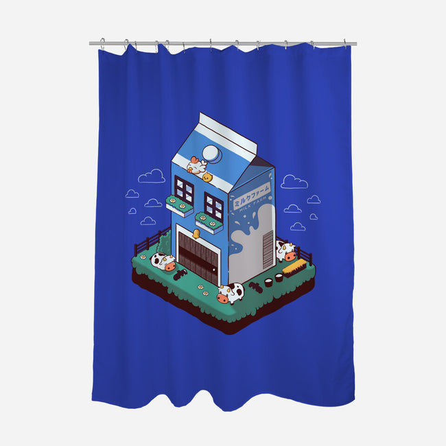 Milk Farm Kawaii Game-None-Polyester-Shower Curtain-tobefonseca