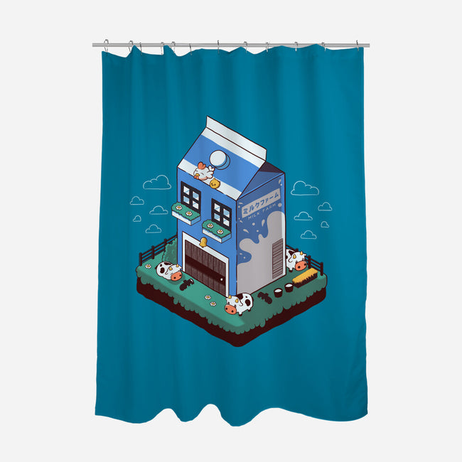 Milk Farm Kawaii Game-None-Polyester-Shower Curtain-tobefonseca