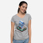 Milk Farm Kawaii Game-Womens-V-Neck-Tee-tobefonseca