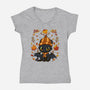 Fall Night Fury-Womens-V-Neck-Tee-JamesQJO