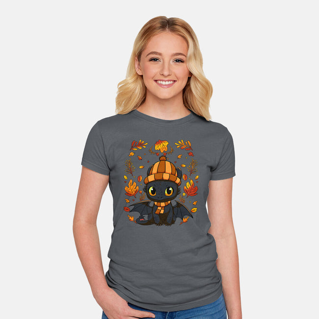 Fall Night Fury-Womens-Fitted-Tee-JamesQJO