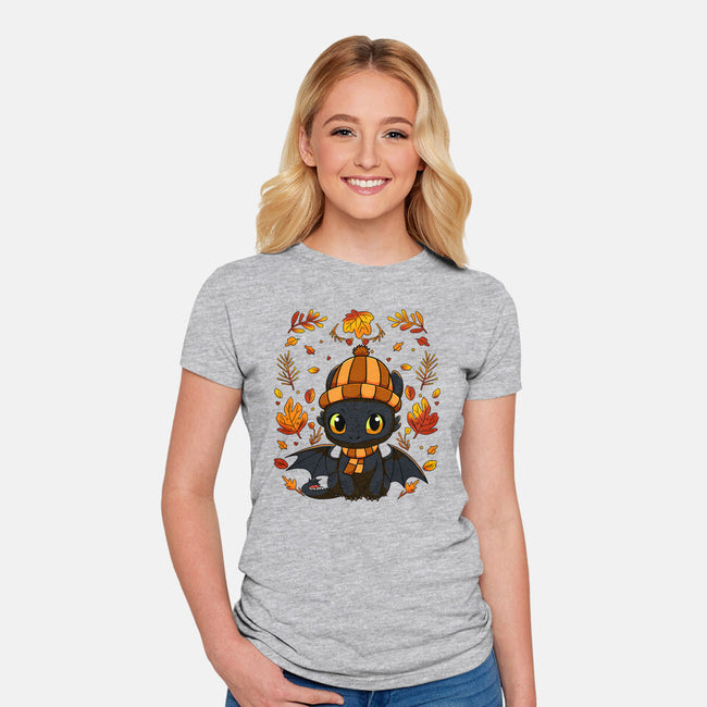 Fall Night Fury-Womens-Fitted-Tee-JamesQJO