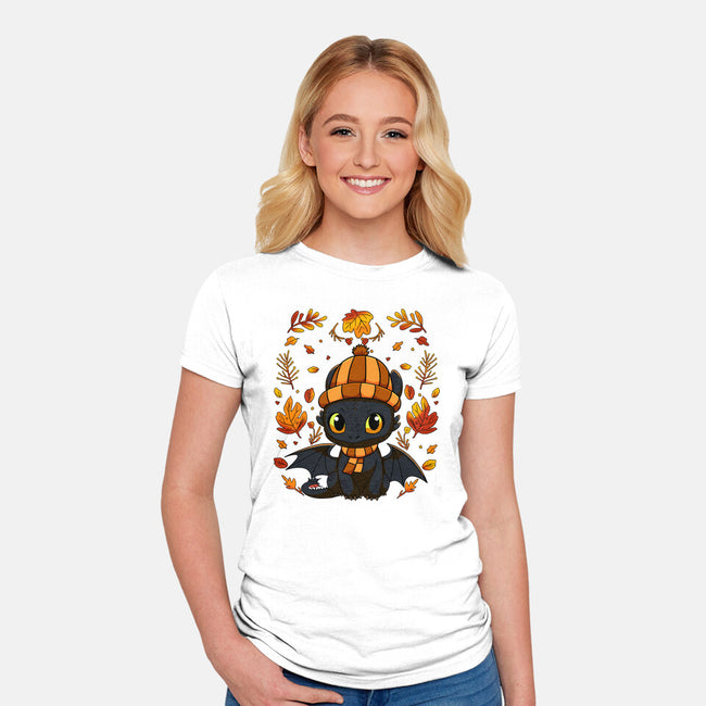 Fall Night Fury-Womens-Fitted-Tee-JamesQJO