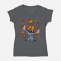 Fall Stitch-Womens-V-Neck-Tee-JamesQJO