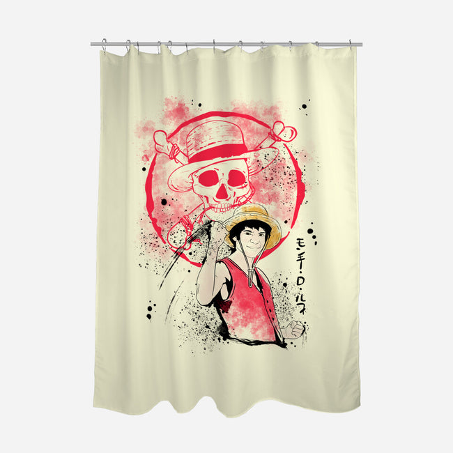 Straw Hat Red Pirate-None-Polyester-Shower Curtain-ellr