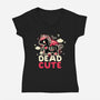 Dead Cute Unicorn-Womens-V-Neck-Tee-NemiMakeit