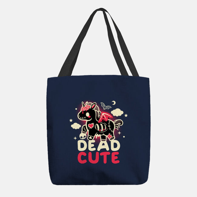 Dead Cute Unicorn-None-Basic Tote-Bag-NemiMakeit