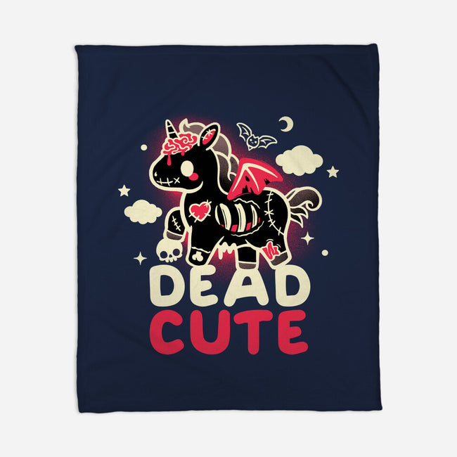 Dead Cute Unicorn-None-Fleece-Blanket-NemiMakeit