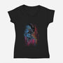 Alien Watercolor-Womens-V-Neck-Tee-zascanauta