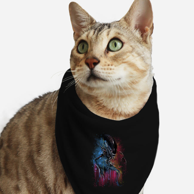 Alien Watercolor-Cat-Bandana-Pet Collar-zascanauta