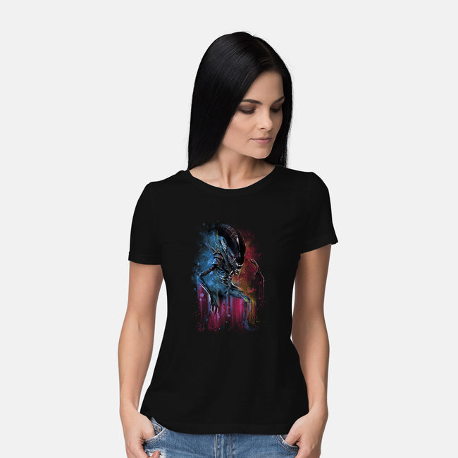 Alien Watercolor-Womens-Basic-Tee-zascanauta