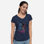 Alien Watercolor-Womens-V-Neck-Tee-zascanauta