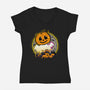 Ghostly CAThering-Womens-V-Neck-Tee-bloomgrace28