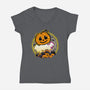 Ghostly CAThering-Womens-V-Neck-Tee-bloomgrace28