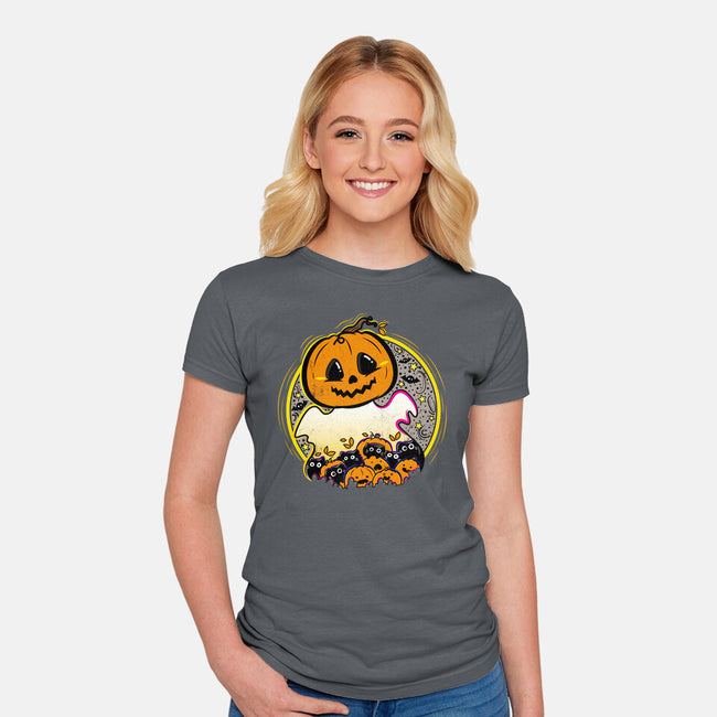 Ghostly CAThering-Womens-Fitted-Tee-bloomgrace28