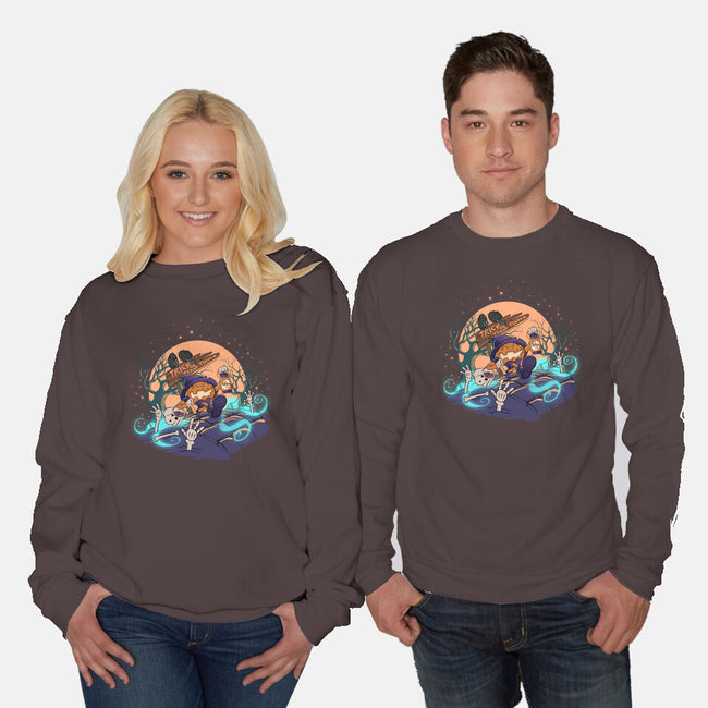 Jack Goes Trick Or Treating-Unisex-Crew Neck-Sweatshirt-artyx