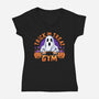 Boo Gym-Womens-V-Neck-Tee-spoilerinc