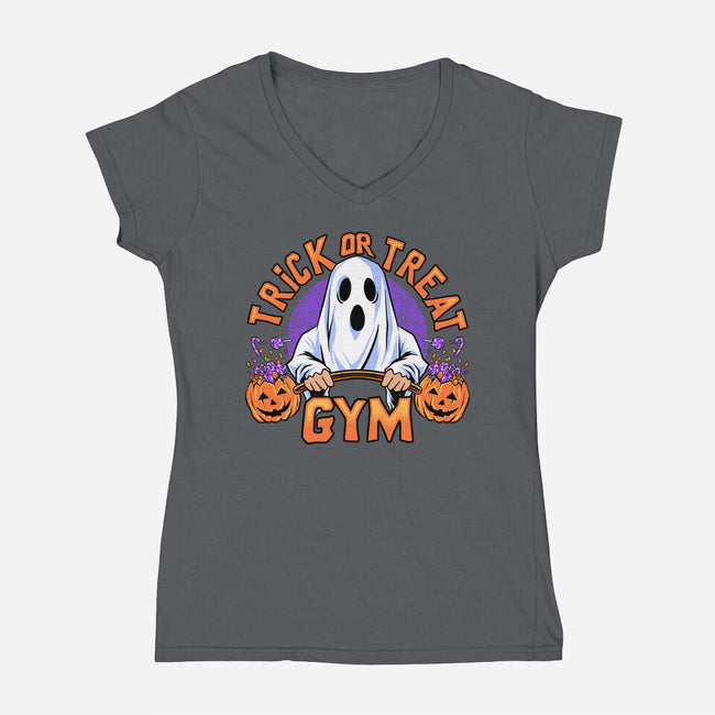 Boo Gym-Womens-V-Neck-Tee-spoilerinc