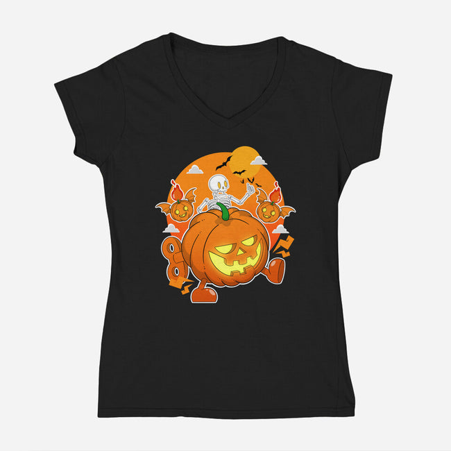 Halloween Parade-Womens-V-Neck-Tee-Tri haryadi