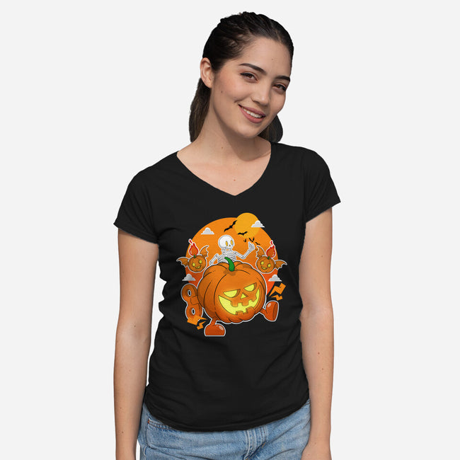 Halloween Parade-Womens-V-Neck-Tee-Tri haryadi