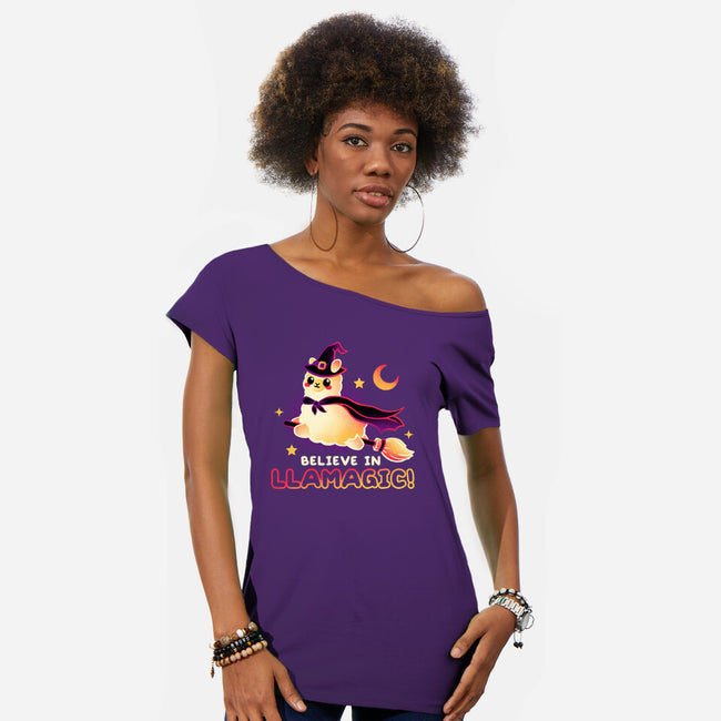 Believe In llamagic-Womens-Off Shoulder-Tee-NemiMakeit