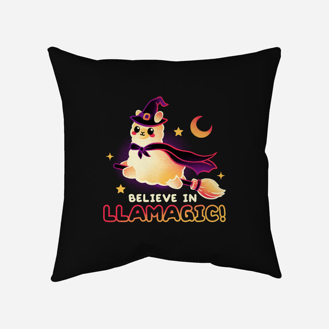 Believe In llamagic-None-Removable Cover-Throw Pillow-NemiMakeit