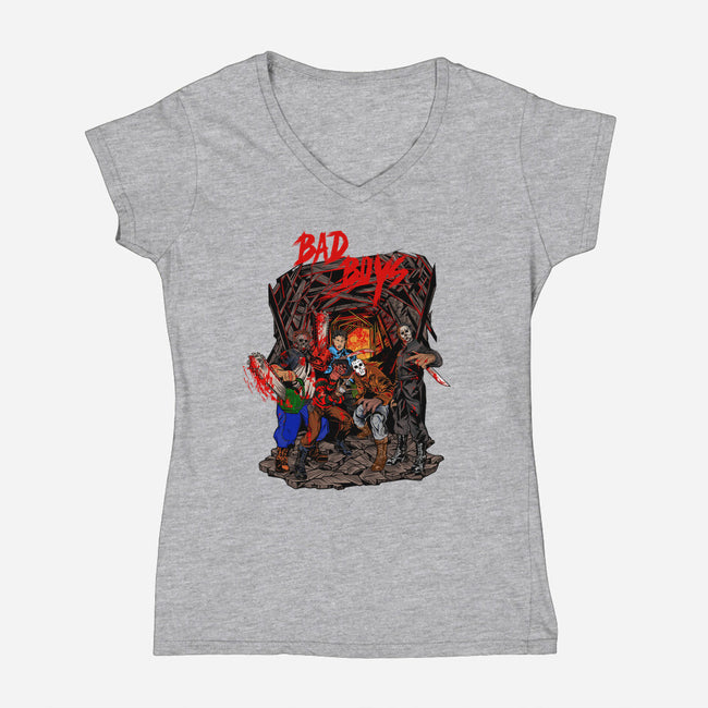 Bad Boys-Womens-V-Neck-Tee-Superblitz