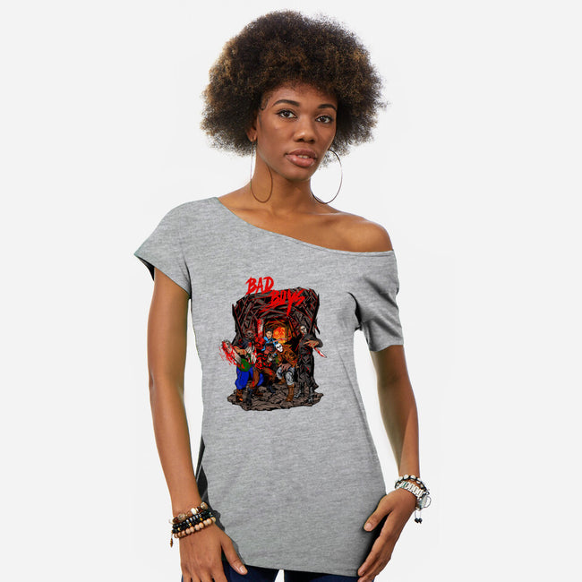 Bad Boys-Womens-Off Shoulder-Tee-Superblitz