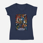 Super Horror Icons-Womens-V-Neck-Tee-PrimePremne