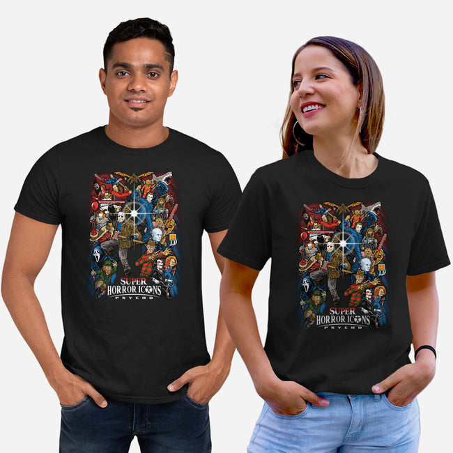 Super Horror Icons-Unisex-Basic-Tee-PrimePremne