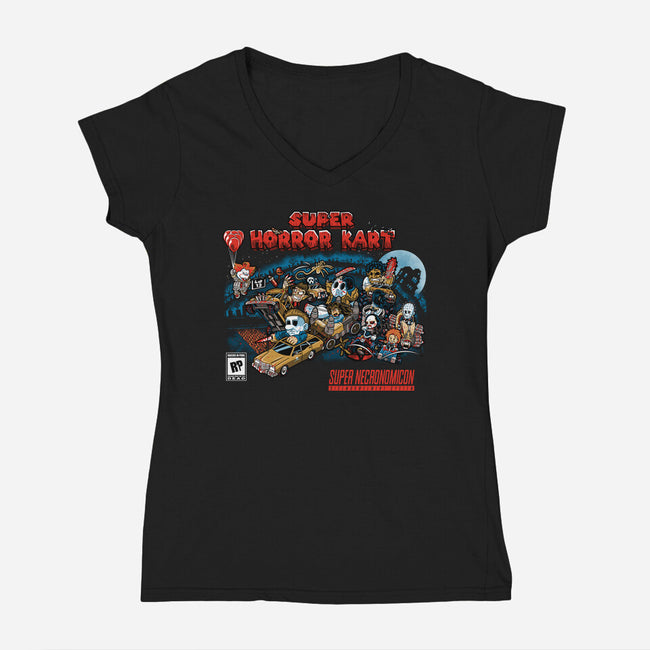 Horrific Kart-Womens-V-Neck-Tee-PrimePremne