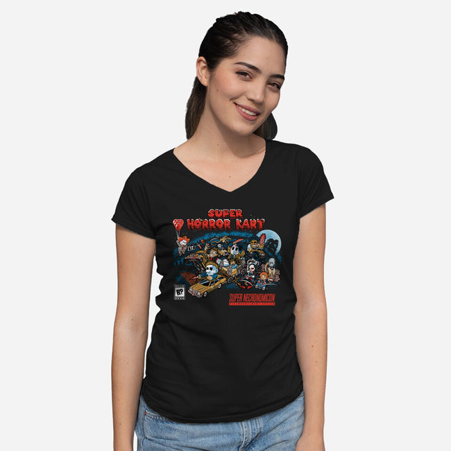 Horrific Kart-Womens-V-Neck-Tee-PrimePremne