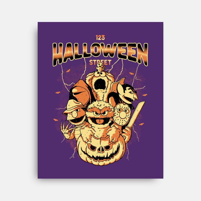 Halloween Street-None-Stretched-Canvas-retrodivision