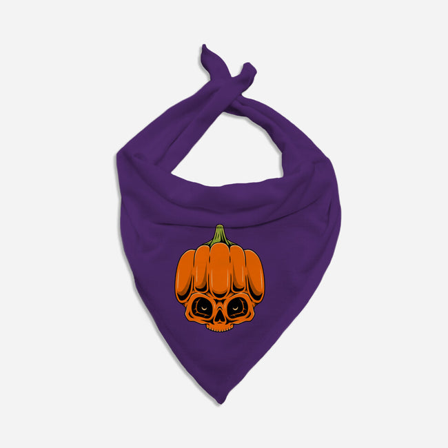 The Pumpkin Skull-Dog-Bandana-Pet Collar-Alundrart