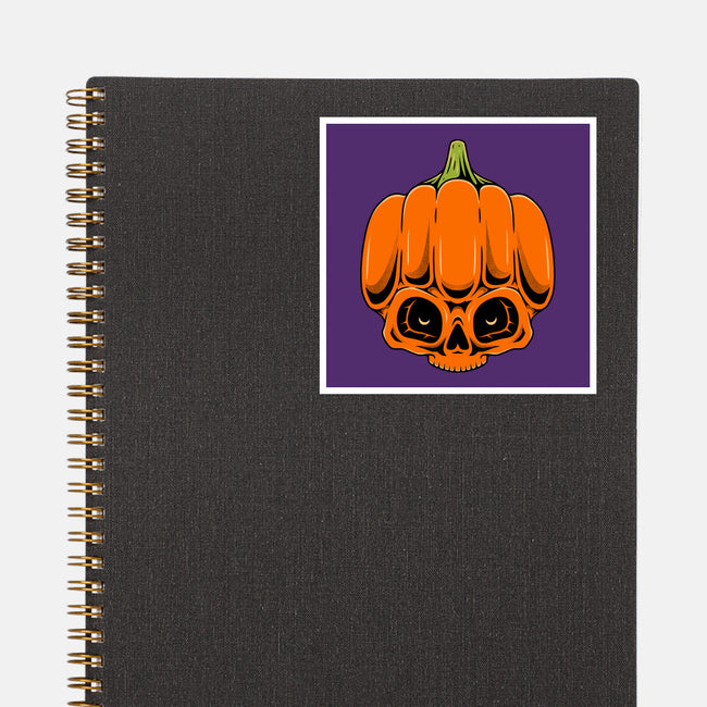 The Pumpkin Skull-None-Glossy-Sticker-Alundrart