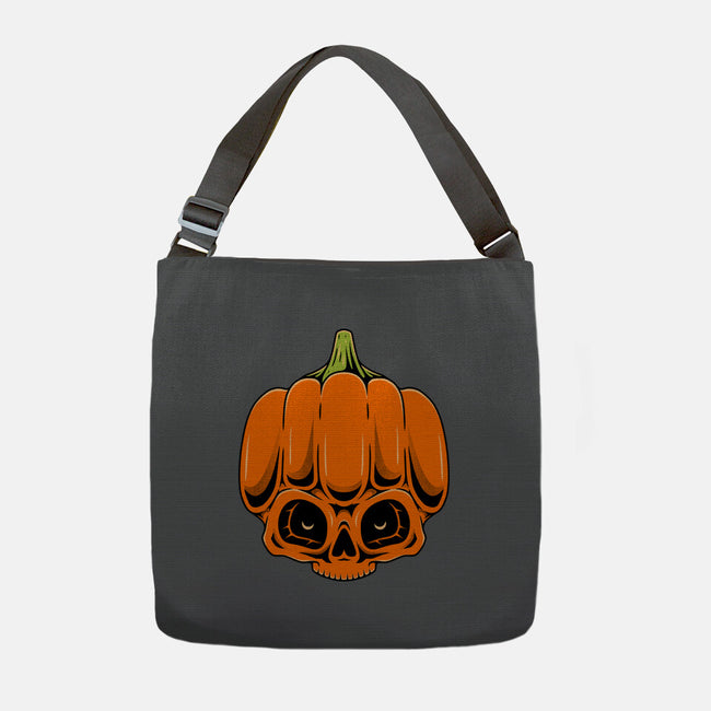 The Pumpkin Skull-None-Adjustable Tote-Bag-Alundrart