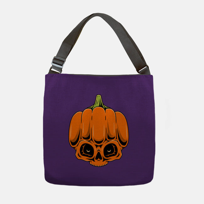 The Pumpkin Skull-None-Adjustable Tote-Bag-Alundrart