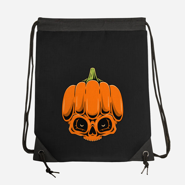 The Pumpkin Skull-None-Drawstring-Bag-Alundrart